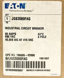 Eaton Cutler Hammer JGS3080FAG 3 Pole 80 AMP Type J250S Circuit Breaker