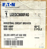 Eaton LGEDC3600FAG 3 Pole 600 AMP L630E-DC Circuit Breaker