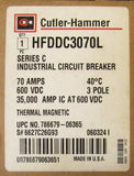 Eaton Cutler Hammer HFDDC3070L HFD-DC Circuit Breaker HFDDC3070 Line Load Lugs