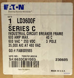 Eaton LD3600F 3 Pole 600 AMP Type LD Circuit Breaker Frame