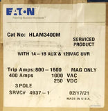 Eaton HLAM3400M 3 Pole 400 AMP Type HLAM MINING Circuit Breaker