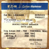 Eaton LAM3400 3 Pole 400 AMP Type LAM Mining Breaker Serviced