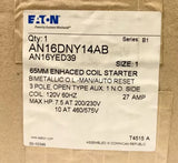 Eaton AN16DNY14AB 120 VAC Size 1 AN16YED39 Starter Enhanced Coil 27 AMP AN16DN0