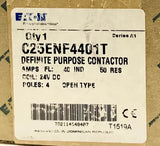 Eaton CULTER HAMMER C25ENF4401T 4 Pole 24 VDC Definite Purpose Contactor 40 AMP