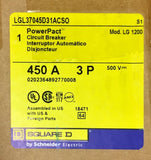 Square D LGL37045D31ACS0 3 Pole 450AMP Type LG 1200 Power Pact Circuit Breaker