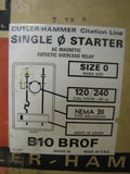 Cutler Hammer B10BROF size 0 B10BN0 starter in a NEMA 3R enclosure 120 / 240 v