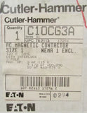 Cutler Hammer Size 1 Contactor in Nema 1 Enclosure 120V C10CG3A