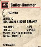 Eaton Cutler Hammer HKD2350 2 Pole 350AMP Type HKD Circuit Breaker