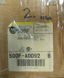 Allen Bradley Size 0 110 120 V Contactor 500F A0D92