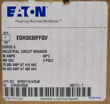 Eaton Cutler Hammer EGH3030FFGV 3 Pole 30 AMP Type EGH E125H Circuit Breaker 50°