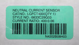 Cutler Hammer LGFCT400 Current Ratio 400:0.06 L Frame Current Sensor 6633C29G03