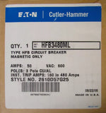 Eaton Cutler Hammer Westinghouse HFB3480ML Magnetic Only Breaker 160-480 Trip