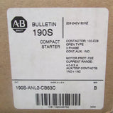 Allen Bradley 190S ANL2 CB63C 208 240 V 4-6.3 Amp 190S Compact Starter