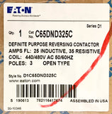 Eaton C65DND325C 3 Pole 25 AMP Definite Purpose Reversing Contactor 440 480 VAC